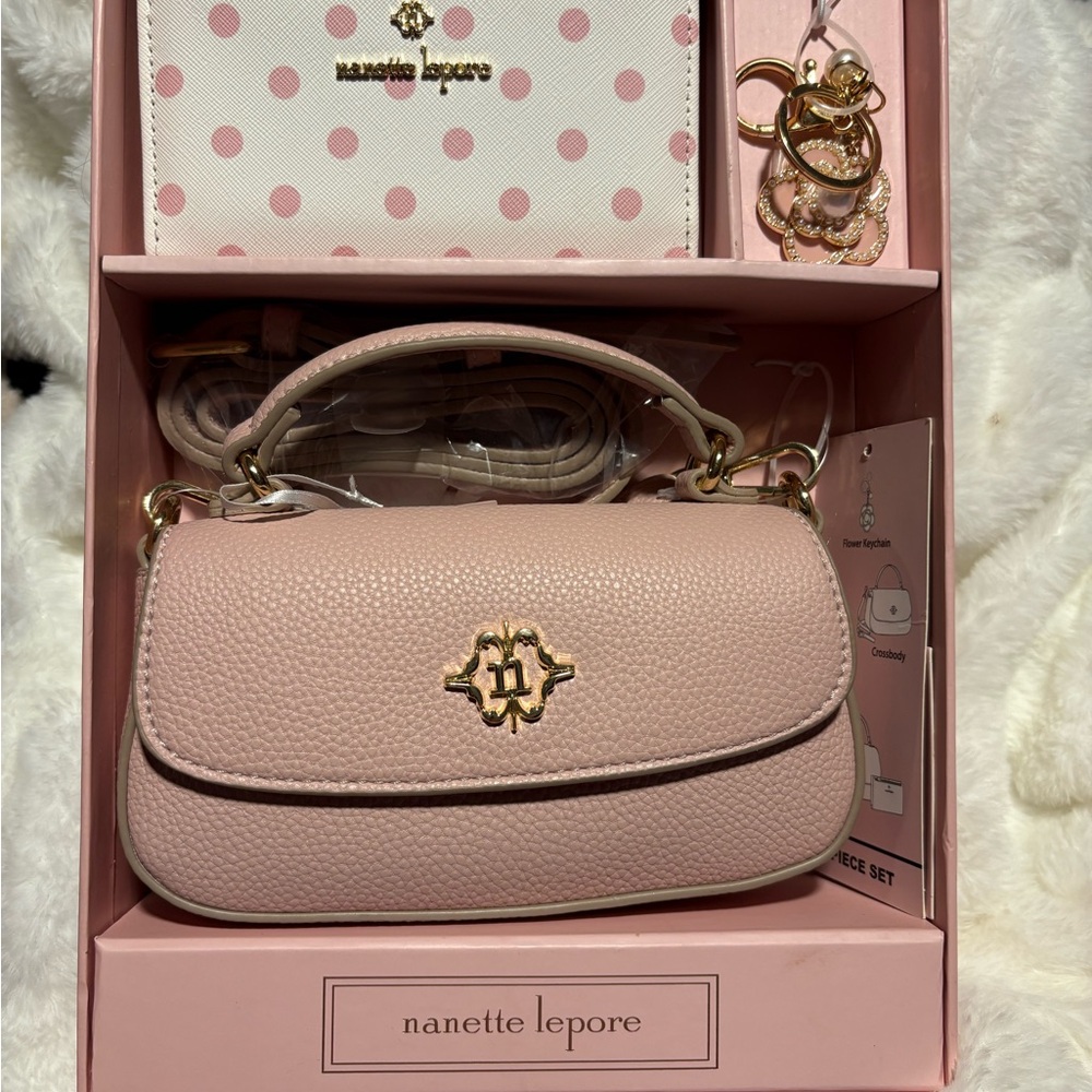 Nanette Lepore Blush Pink Crossbody Bag Set